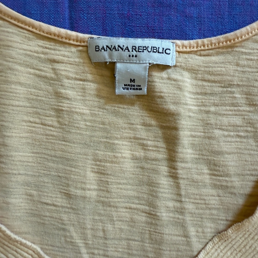 Banana Republic‎ 100% Cotton Yellow Embroidered V-Neck Dress Size M Summer 2011 - Picture 3 of 8